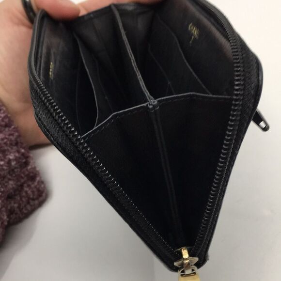 CHANEL Vintage CC Caviar Leather Accordion Zip Around Zippy Wallet Black - Picture 15 of 16